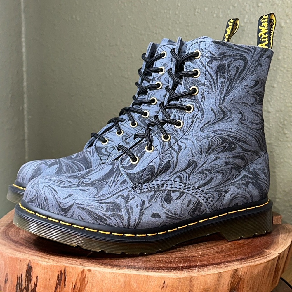 DR. MARTENS 1460 Pascal Marbled Suede Lace Up Boots - Picture 5 of 16